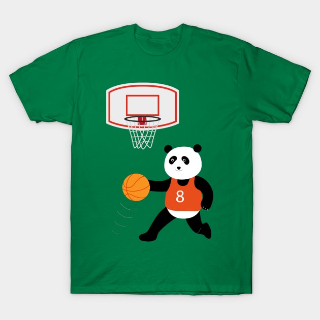 Play basketball with a panda T-Shirt by grafart